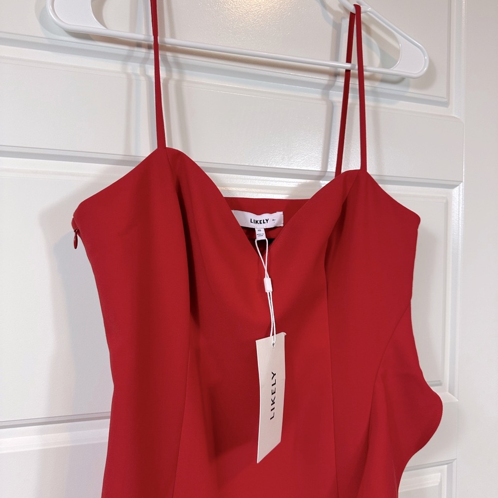 Likely Women’s Laverna Ruffled Classic Mini Sweetheart Dress in Red Size 10 NWT - Picture 5 of 10